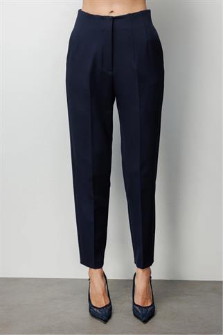 Düz Kesim Yüksek Bel Pantolon Lacivert 1012-2Y6