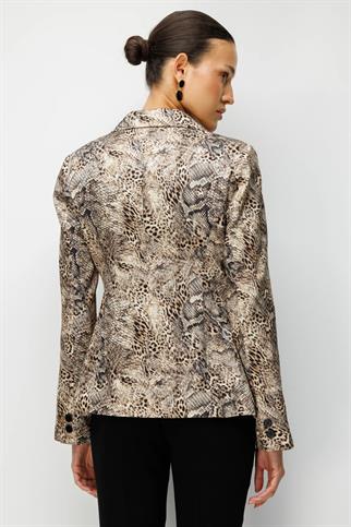 Leopar Desenli Tek Düğme Ceket Leopar 1048-2Y6
