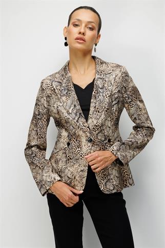 Leopar Desenli Tek Düğme Ceket Leopar 1048-2Y6