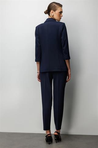 Duble Kol Yanları Yırtmaçlı Ceket Lacivert 1064-2Y6