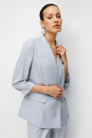 Duble Kol Kapak Cepli Ceket Blue 1074-2Y6