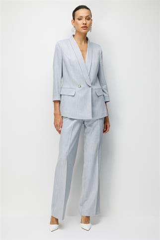 Duble Kol Kapak Cepli Ceket Blue 1074-2Y6