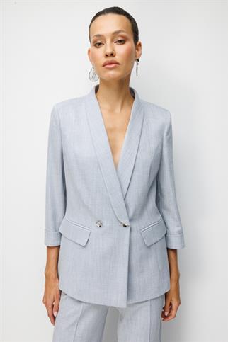 Duble Kol Kapak Cepli Ceket Blue 1074-2Y6