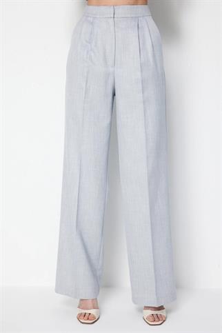 Pileli Bol Paça Pantolon Blue 1076-2Y6