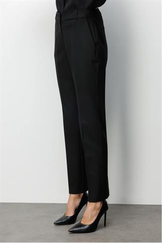 Yan Cepli Dar Paça Pantolon Siyah 1084-2Y6
