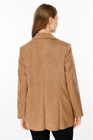 Ekol Güderi Büyük Beden Kadın Ceket 1701-2K5