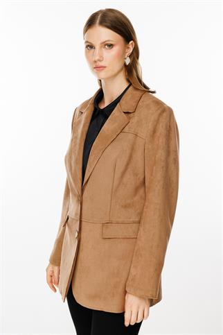 Ekol Güderi Büyük Beden Kadın Ceket 1701-2K5