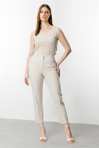 Ekol Beli Lastikli Kum Kadın Pantolon 2004-2Y5