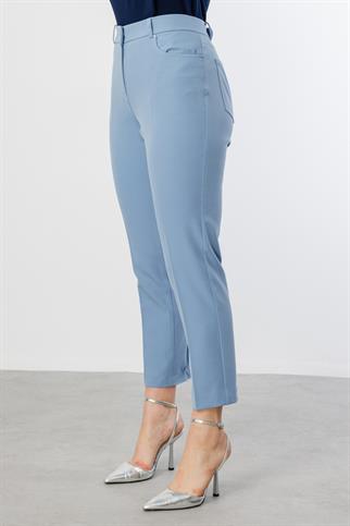 Ekol Beli Lastikli Mavi  Kadın Pantolon 2004-2Y5