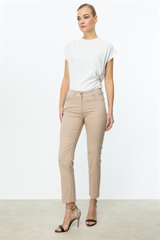 Köprülü Dar Paça Kum Kadın Pantolon  2022-2Y5