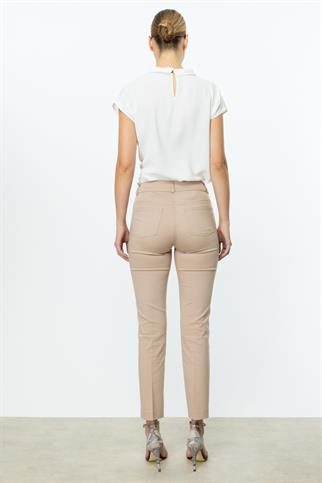 Köprülü Dar Paça Kum Kadın Pantolon  2022-2Y5
