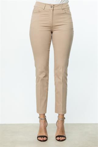 Köprülü Dar Paça Kum Kadın Pantolon  2022-2Y5