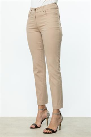 Köprülü Dar Paça Kum Kadın Pantolon  2022-2Y5