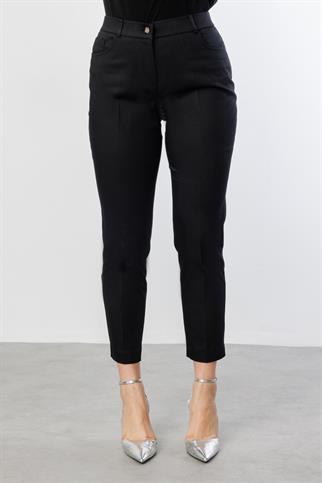 Dar Paça Büyük Beden Siyah Kadın Pantolon 2024-2Y5