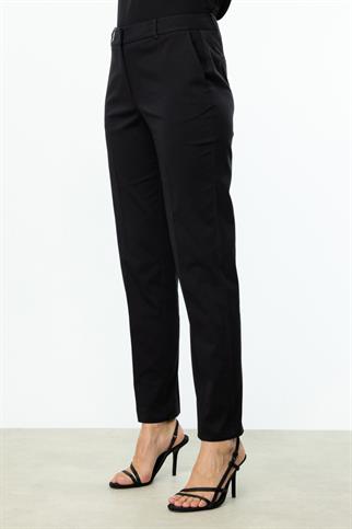 Boru Paça Köprülü Siyah Kadın Pantolon 2026-2Y5