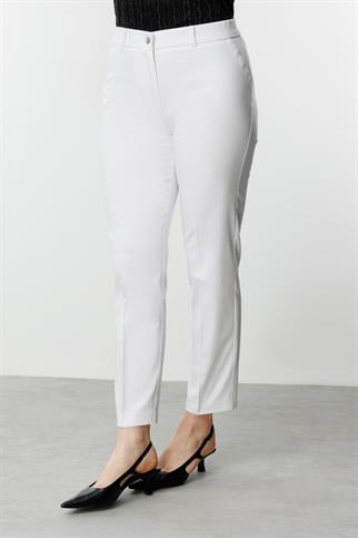 Beli Lastikli Cepsiz Ekru Kadın  Pantolon  2028-2Y5
