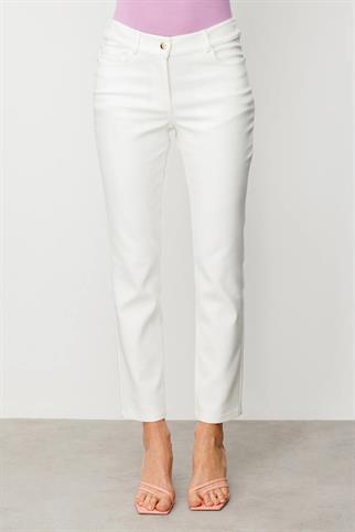 EKOL BEŞ CEPLİ BORU PAÇA EKRU KADIN PANTOLON  2042-2Y5