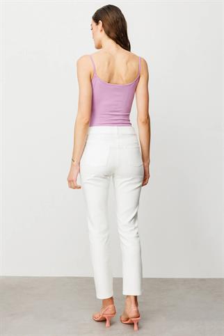 EKOL BEŞ CEPLİ BORU PAÇA EKRU KADIN PANTOLON  2042-2Y5