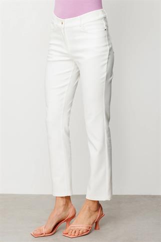 EKOL BEŞ CEPLİ BORU PAÇA EKRU KADIN PANTOLON  2042-2Y5