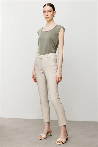 EKOL BEŞ CEPLİ BORU PAÇA KUM KADIN PANTOLON 2042-2Y5