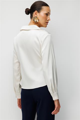 Beli Bağlamalı Büzgülü Bluz Incı 2866-2Y6