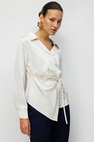 Beli Bağlamalı Büzgülü Bluz Incı 2866-2Y6
