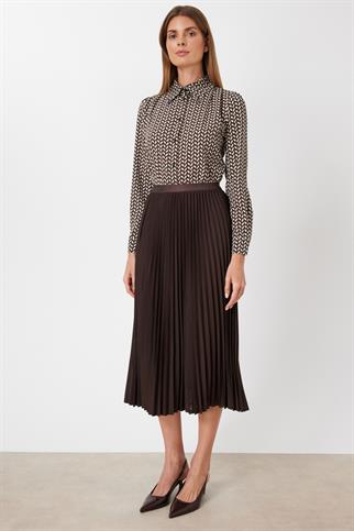 Piliseli Midi Etek Kakao 3960-2Y6