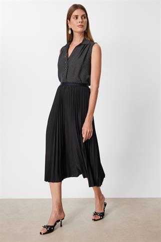 Piliseli Midi Etek Siyah 3960-2Y6