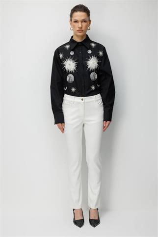 Beş Cep Dar Paça Pantolon Ekru 4032-2Y6