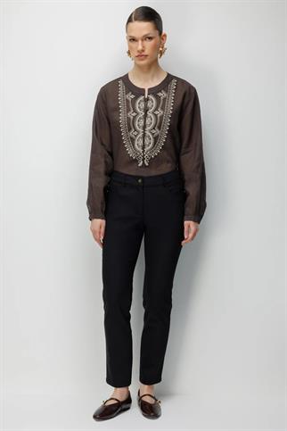 Beş Cep Dar Paça Pantolon Siyah 4032-2Y6