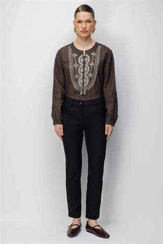 Beş Cep Dar Paça Pantolon Siyah 4032-2Y6