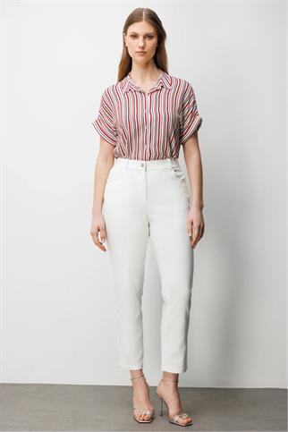 Beş Cep Dar Paça Pantolon Ekru 4036-2Y6