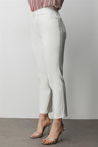 Beş Cep Dar Paça Pantolon Ekru 4036-2Y6