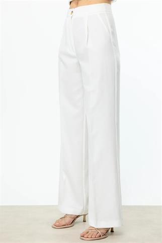 LASTİKLİ BOL PAÇA EKRU KADIN PANTOLON  4192-2Y5