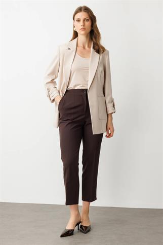 TORBA CEPLİ KOLU KATLI TAŞ KADIN CEKET  4530-2Y5