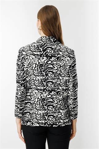 Desenli Duble Kol Ceket Siyah 4592-2Y5