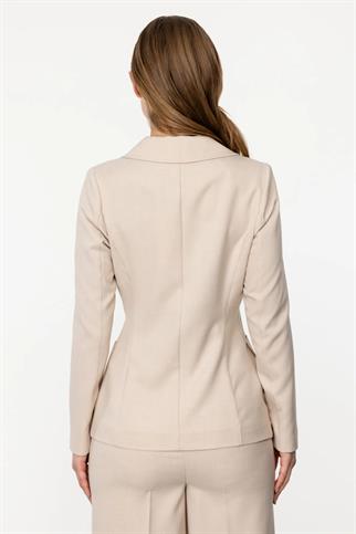 Göğsü Arma Detaylı Torba Cepli Kum Kadın Ceket 5150-2Y4