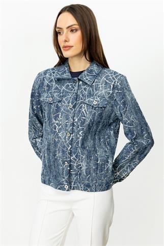 Pul İşlemeli Kot İndigo Kadın Mont 6026-2Y5