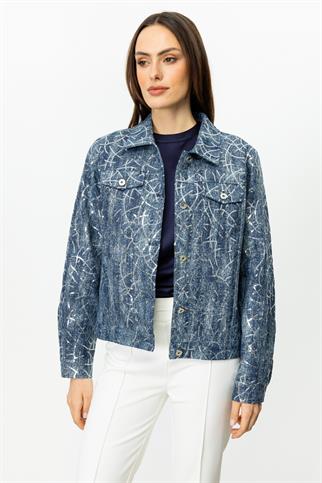 Pul İşlemeli Kot İndigo Kadın Mont 6026-2Y5