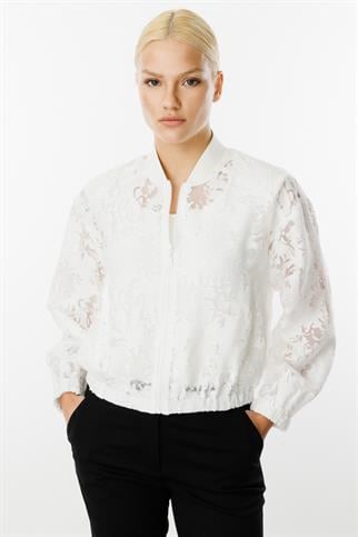 Ekol Yakmalı Organze Ekru Kadın  Mont 6028-2Y5