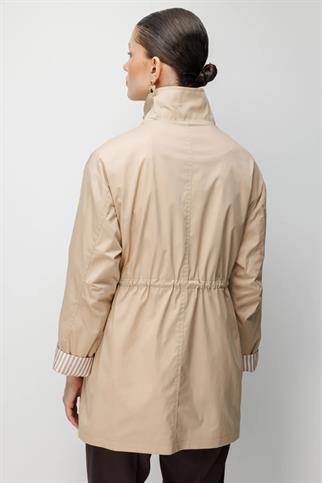 Kapak Cepli Dik Yaka Trençkot Camel 7042-2Y6