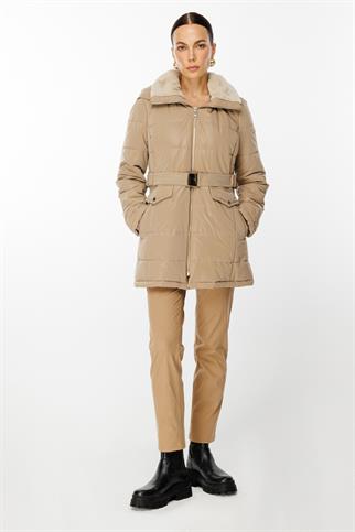 Ekol Parlak Görünümlü Taş Kadın Kaban 7581-2K5