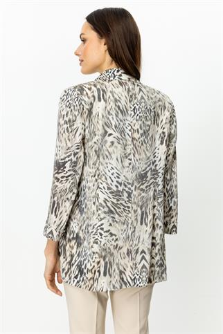 Süs Düğmeli Duble Kol Kum Kadın  Ceket 4094-2Y5