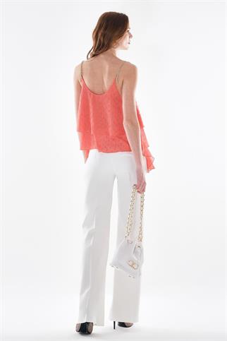 ZİNCİR ASKILI MERCAN KADIN BLUZ  18582-2Y5