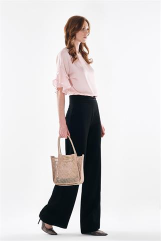 GENİŞ PAÇA SİYAH KADIN PANTOLON   42732-2Y5