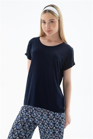 KATLAMALI KOL SIFIR YAKA LACİ  KADIN BLUZ 0194-2Y5