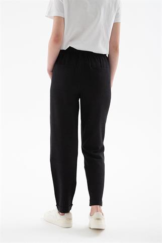 BELİ LASTİKLİ SİYAH KADIN PANTOLON  0250-2Y5