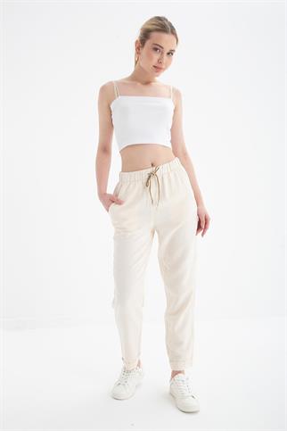 BELİ LASTİKLİ NATURAL  KADIN PANTOLON 0250-2Y5