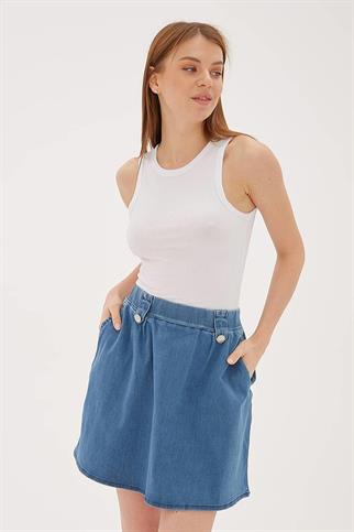 KOLSUZ SIFIR YAKA BEYAZ  KADIN CROP 0479-2Y5