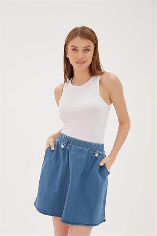 KOLSUZ SIFIR YAKA BEYAZ  KADIN CROP 0479-2Y5